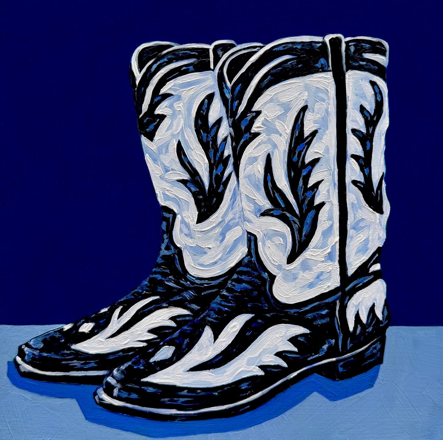 Blue Boot Print