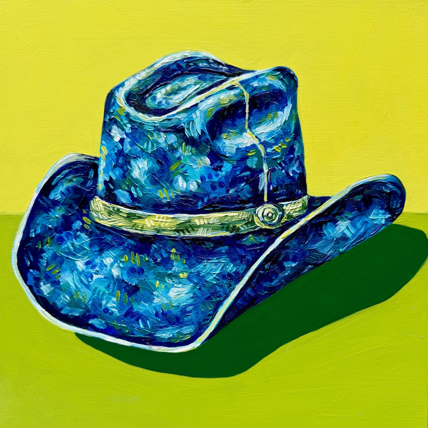 Blue Hat Print
